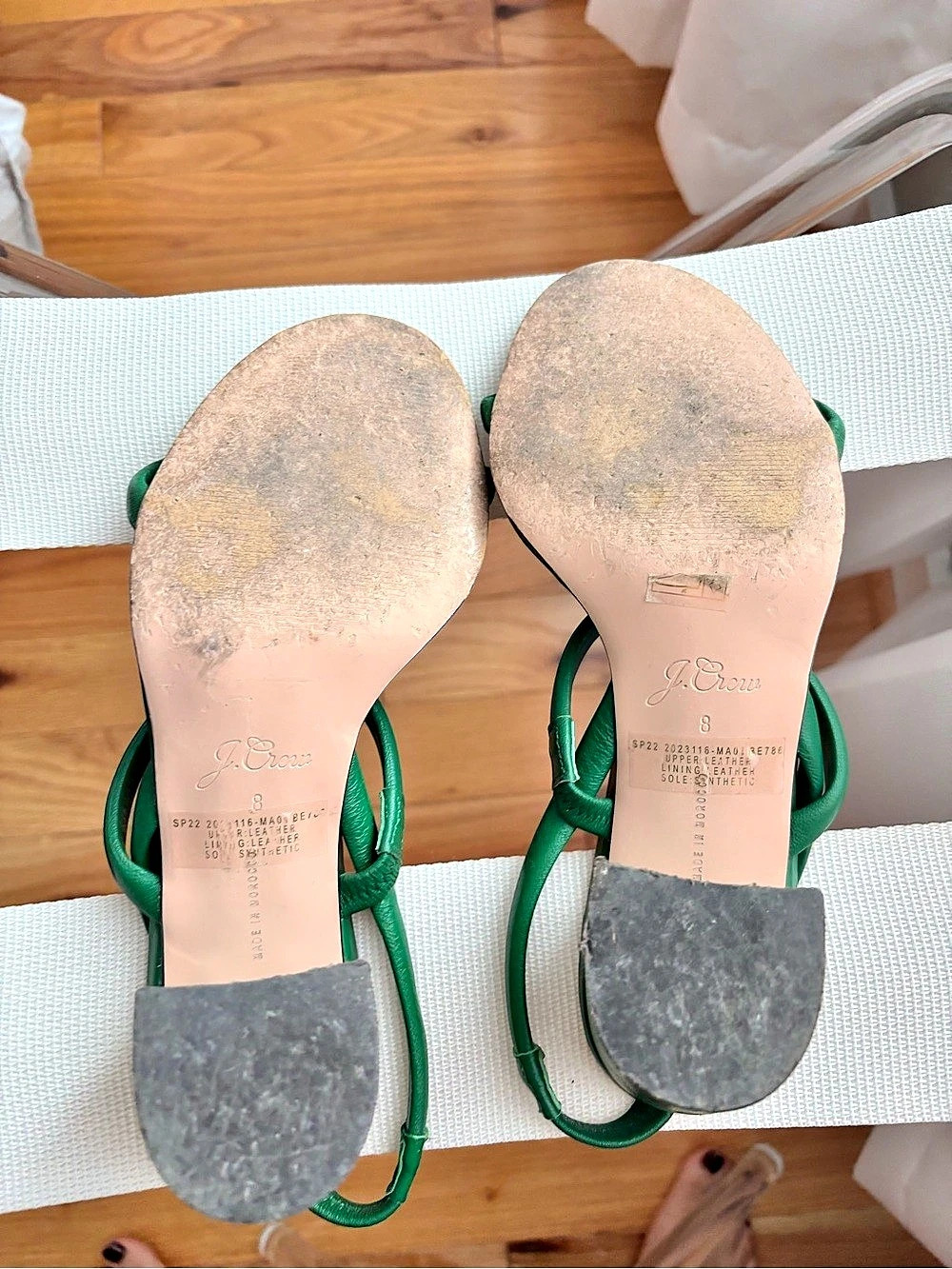 J.Crew Green Block Heel Sandals US 8 - Picture 2 of 6